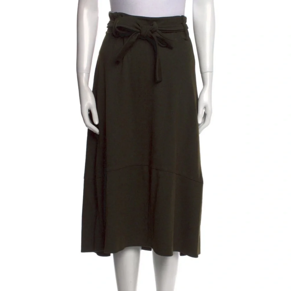 Vince Olive Green Wool Blend Midi Skirt